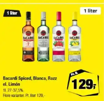 Calle Bacardi Spiced, Blanca, Razz tilbud