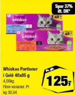 Calle Whiskas Portioner i Gelé 48x85 g tilbud