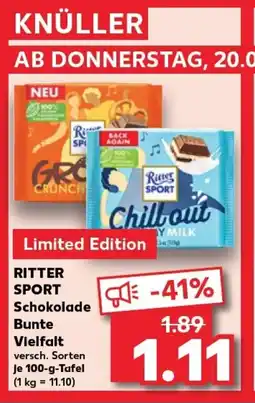 Kaufland RITTER SPORT Schokolade bunte vielfalt tilbud