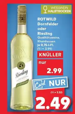 Kaufland ROTWILD Dornfelder oder riesling tilbud