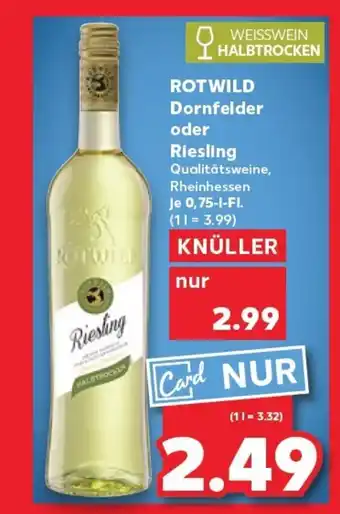 Kaufland ROTWILD Dornfelder oder riesling tilbud