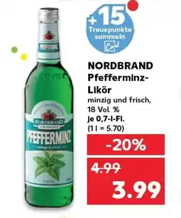 Kaufland NORDBRAND Pfefferminz- likör tilbud