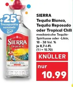 Kaufland Sierra tequila blanco, tequila reposado oder tropical chili tilbud