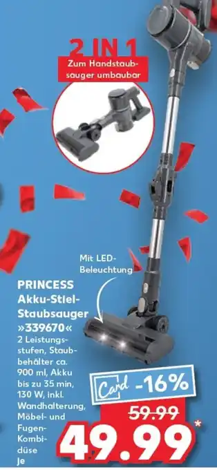 Kaufland PRINCESS Akku-stiel- staubsauger 339670 tilbud