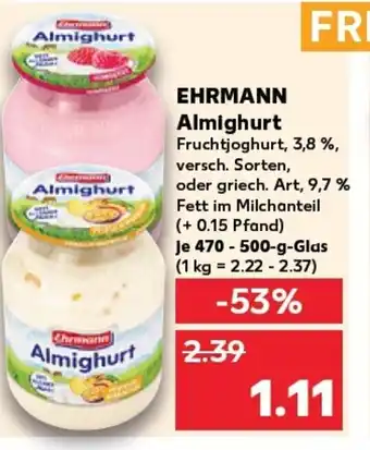 Kaufland EHRMANN Almighurt tilbud