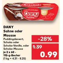 Kaufland DANY Sahne oder Mousse tilbud