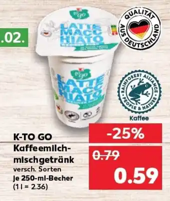 Kaufland K-TO GO Kaffeemilch- mischgetränk tilbud