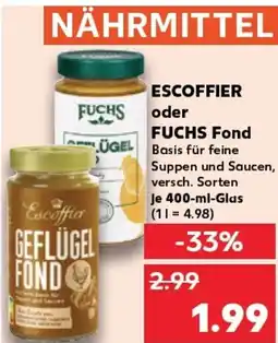 Kaufland ESCOFFIER oder FUCHS Fond tilbud