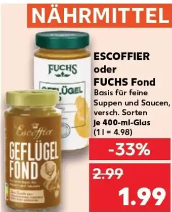 Kaufland ESCOFFIER oder FUCHS Fond tilbud