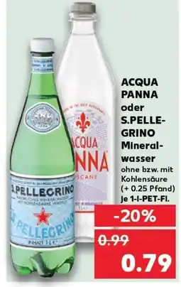 Kaufland ACQUA PANNA oder S.PELLEGRINO Mineralwasser tilbud