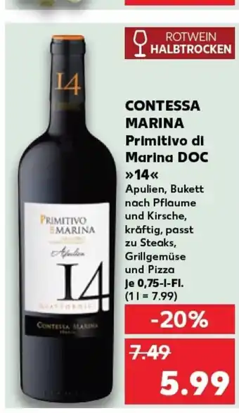 Kaufland CONTESSA MARINA Primitivo di Marina DOC tilbud