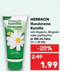 Kaufland HERBACIN Handcreme Kamille tilbud