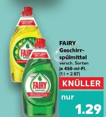 Kaufland FAIRY Geschirr- spülmittel tilbud