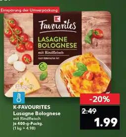 Kaufland K-FAVOURITES Lasagne Bolognese tilbud