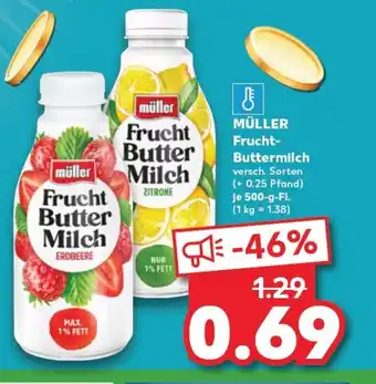 Kaufland MÜLLER Frucht- Buttermilch tilbud