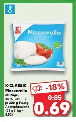 Kaufland K-CLASSIC Mozzarella tilbud