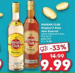 Kaufland HAVANA CLUB Original 3 Años oder Especial tilbud