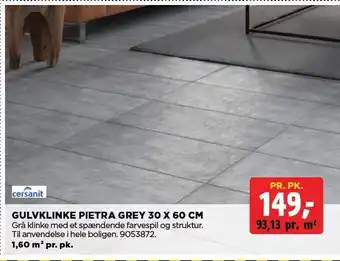 jem & fix GULVKLINKE PIETRA GREY 30 X 60 CM tilbud