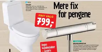 jem & fix TOILET ELLER BRUSEARMATUR tilbud