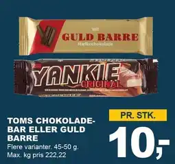 Let-Køb TOMS CHOKOLADEBAR ELLER GULD BARRE tilbud