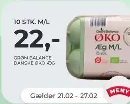 Netto Grøn Balance danske økologiske æg, 10 stk tilbud