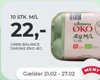 Netto Grøn Balance danske økologiske æg, 10 stk tilbud