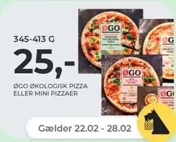 Netto ØGO økologisk pizza, 345-413 g tilbud