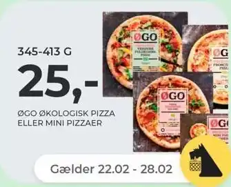 Netto ØGO økologisk pizza, 345-413 g tilbud