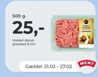 Netto Hakket dansk grisekød 8-12%, 500 g tilbud