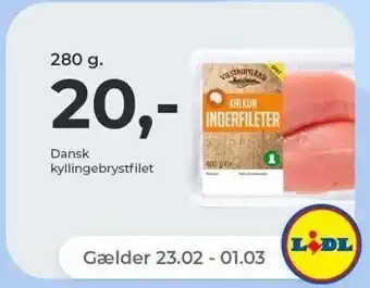 Netto Dansk kyllingebrystfilet, 280 g tilbud