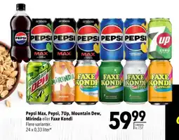 Citti Pepsi Max, Pepsi, 7Up, Mountain Dew, Mirinda eller Faxe Kondi tilbud