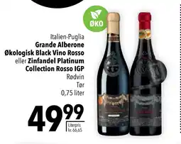 Citti Grande Alberone Økologisk Black Vino Rosso eller Zinfandel Platinum Collection Rosso IGP tilbud