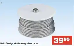 Bauhaus Halo Design stofledning silver pr. m. tilbud