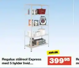 Bauhaus Regalux stålreol Express med 5 hylder hvid... tilbud