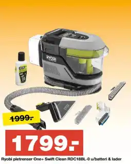 Bauhaus Ryobi pletrenser One+ Swift Clean RDC18BL-0 u/batteri & lader tilbud