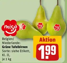 REWE Grüne Tafelbirnen tilbud