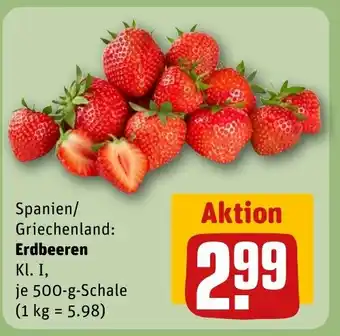 REWE Spanien/ Griechenland: Erdbeeren tilbud