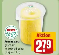 REWE Ananas ganz geschält, tilbud