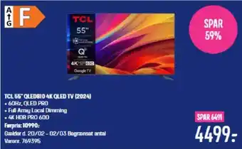 Elgiganten TCL 55" QLEDB10 4K QLED TV (2024) tilbud