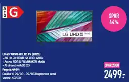 Elgiganten LG 43″ UR78 4K LED TV (2023) tilbud