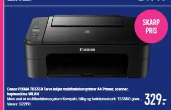 Elgiganten Canon PIXMA TS3350 Farve Inkjet multifunktionsprinter A4 Printer, scanner, kopimaskine WLAN tilbud