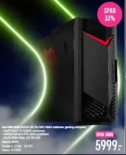 Elgiganten Acer Nitro N50-650 15-13F/16/512/4060 stationær gaming-computer tilbud