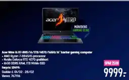 Elgiganten Acer Nitro 16 R7-8HS/16/ITB/4070/165Hz 16 barbar gaming computer tilbud