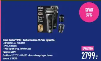 Elgiganten Braun Series 9 PRO+ barbermaskine 9575cc (graphite) tilbud