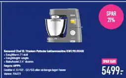 Elgiganten Kenwood Chef XL Titanium Patissier køkkenmasking KWL90.004SI tilbud