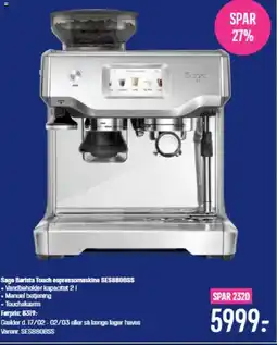 Elgiganten Sage Barista Touch espressomaskine SES880BSS tilbud