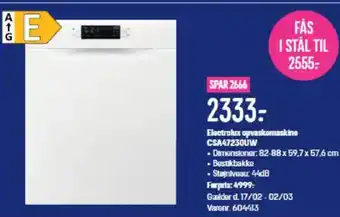 Elgiganten Electrolux opvaskemaskine CSA47230UW tilbud