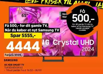 Power SAMSUNG 4K HDR SMART TV TU65DU8505KXX tilbud