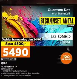 Power LG 4K HDR SMART TV 55QNED85T6C tilbud