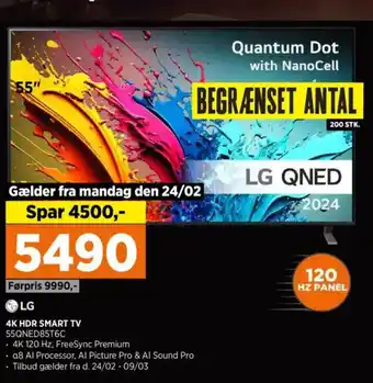 Power LG 4K HDR SMART TV 55QNED85T6C tilbud